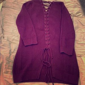 New York & Company Lace Up back sweater